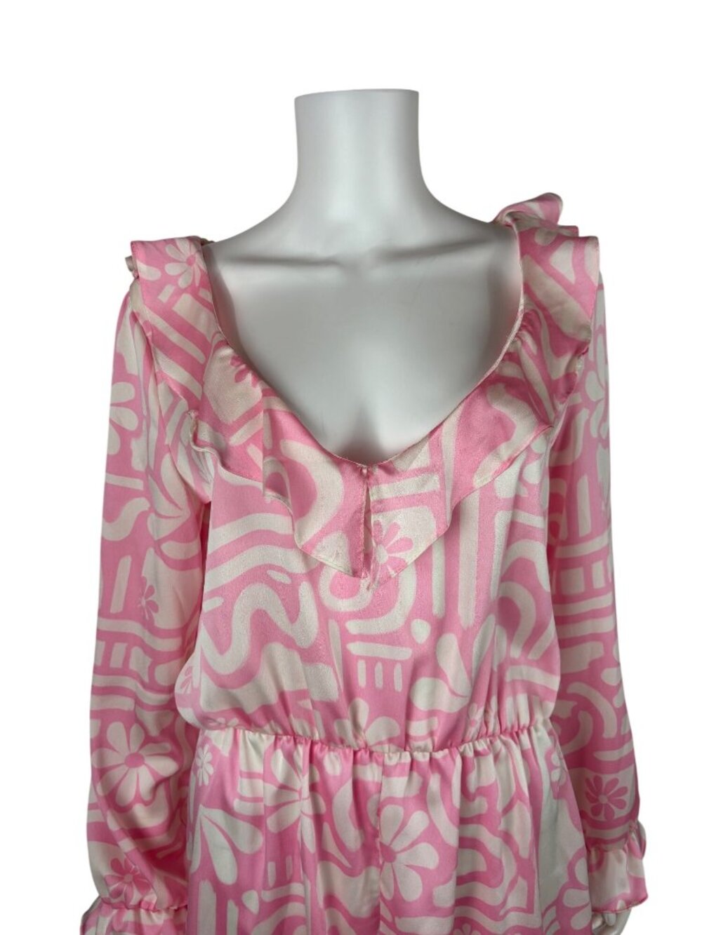 Never Fully Dressed Pink Dallas Playsuit Womens US 8 Retro Floral Print Ruffle - Picture 3 of 13